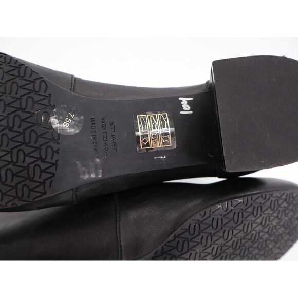 Stuart Weitzman Odetta Ankle Pull On Bootie Size 7.5 Black Leather Pointed Toe - Picture 10 of 13